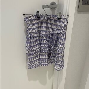 Purple and White Geometric Skirt